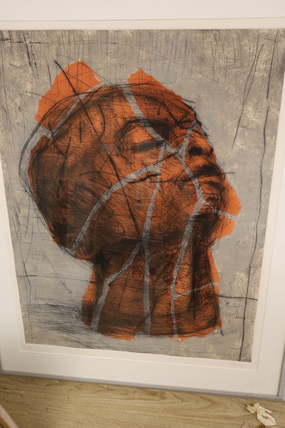 A group of assorted prints and photographs including Carl Rowe screenprint, Mingus, and Niamh Collins, oil on paper, Wiencke,
